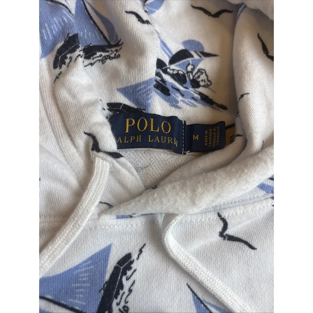 Polo Ralph Lauren Sailing Polo Bear Terry Cotton Hoodie Sweatshirt Unisex MEDIUM